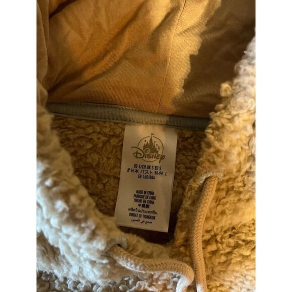 Disney Parks Womens Tan Winnie the Pooh Piglett Sherpa Hoodie Size Small - Picture 3 of 3